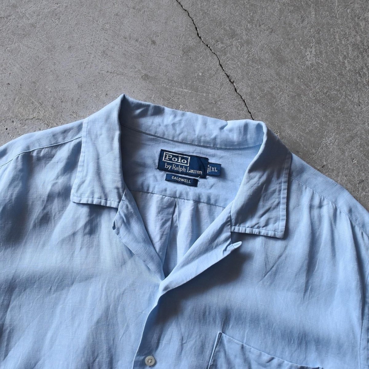 画像4: 1990s Polo by Ralph Lauren"CALDWELL"オープンカラーシャツ　 "LINEN×SILK"　 表記XL  (4)