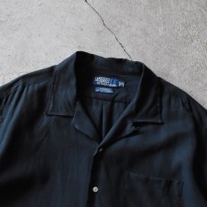 画像4: 1990s Polo by Ralph Lauren"CALDWELL"オープンカラーシャツ　 "ポニー無しオールブラック"　 表記XL  (4)