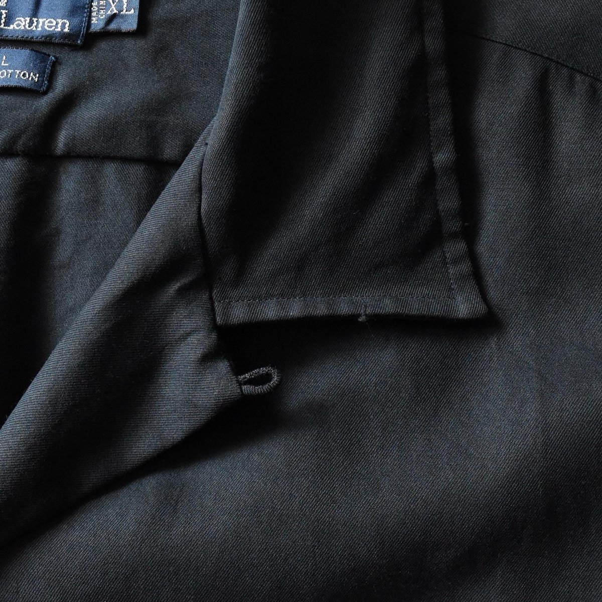画像5: 1990s Polo by Ralph Lauren"CALDWELL"オープンカラーシャツ　 "ポニー無しオールブラック"　 表記XL  (5)