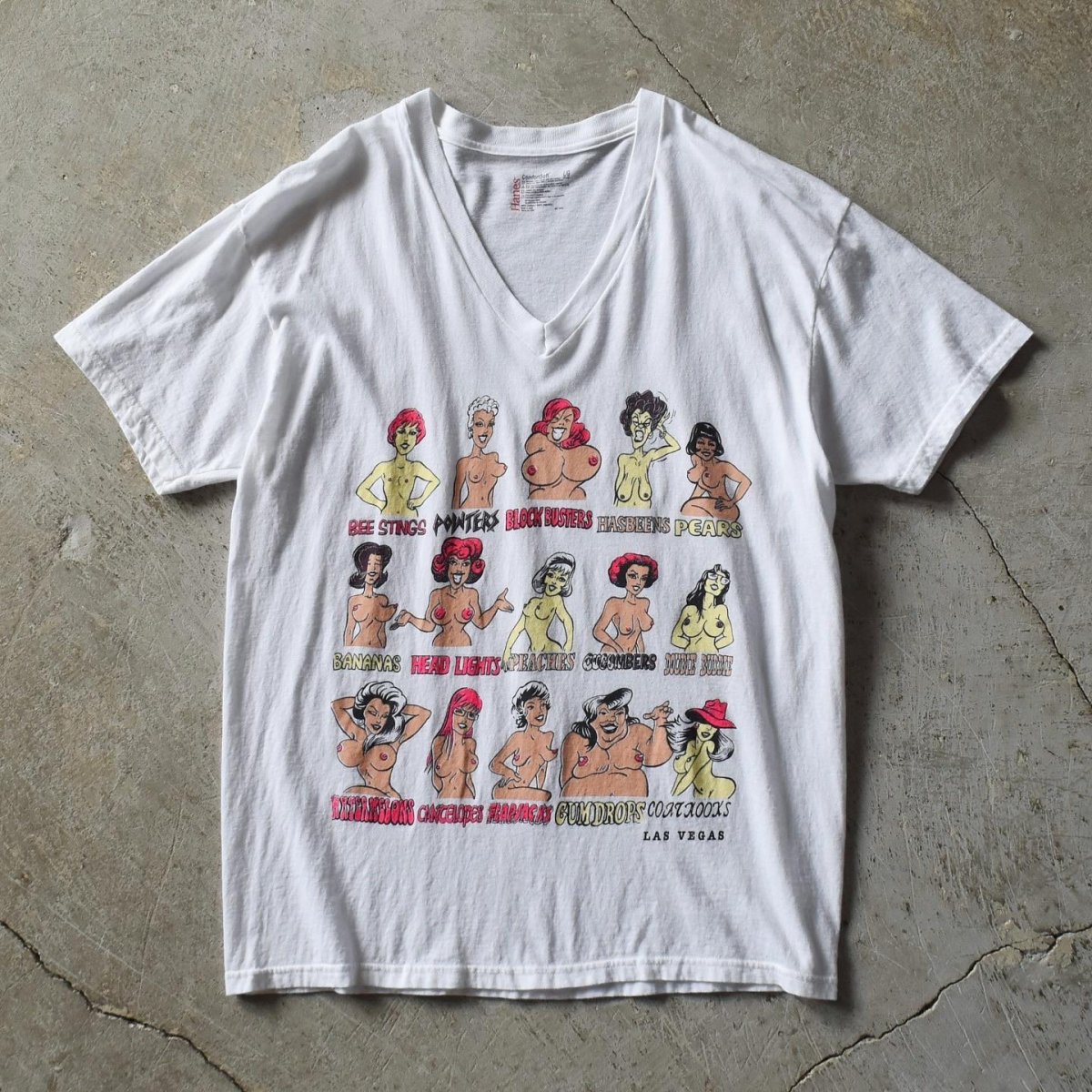 画像1: Las Vegas SOUVENIR "BREAST TYPES"  エロTシャツ　 表記L  (1)