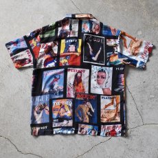 画像2: MAGAZINE COVER COLLAGE オープンカラーシャツ　 "VOGUE,PLAYBOY,THRASHER..."　 実寸L  (2)