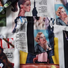 画像6: MAGAZINE COVER COLLAGE オープンカラーシャツ　 "VOGUE,PLAYBOY,THRASHER..."　 実寸L  (6)