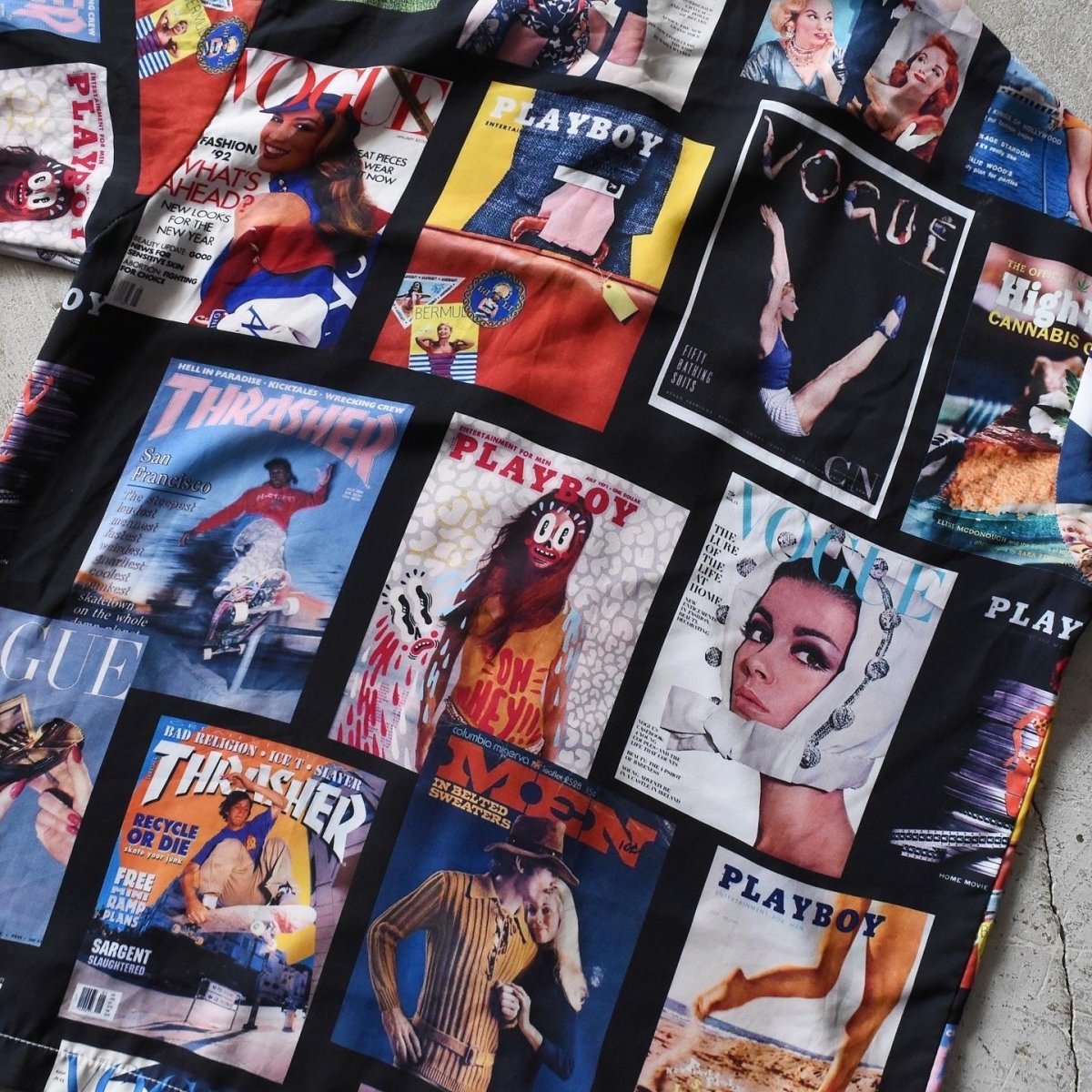 画像9: MAGAZINE COVER COLLAGE オープンカラーシャツ　 "VOGUE,PLAYBOY,THRASHER..."　 実寸L  (9)