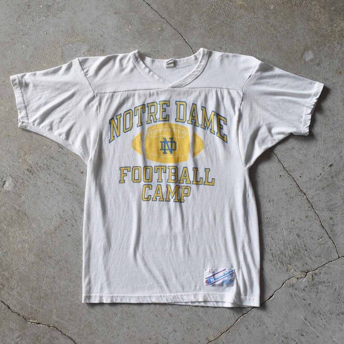 画像1: 1980s Champion ナンバリングフットボールTシャツ　 "NOTRE DAME"　 表記L  (1)