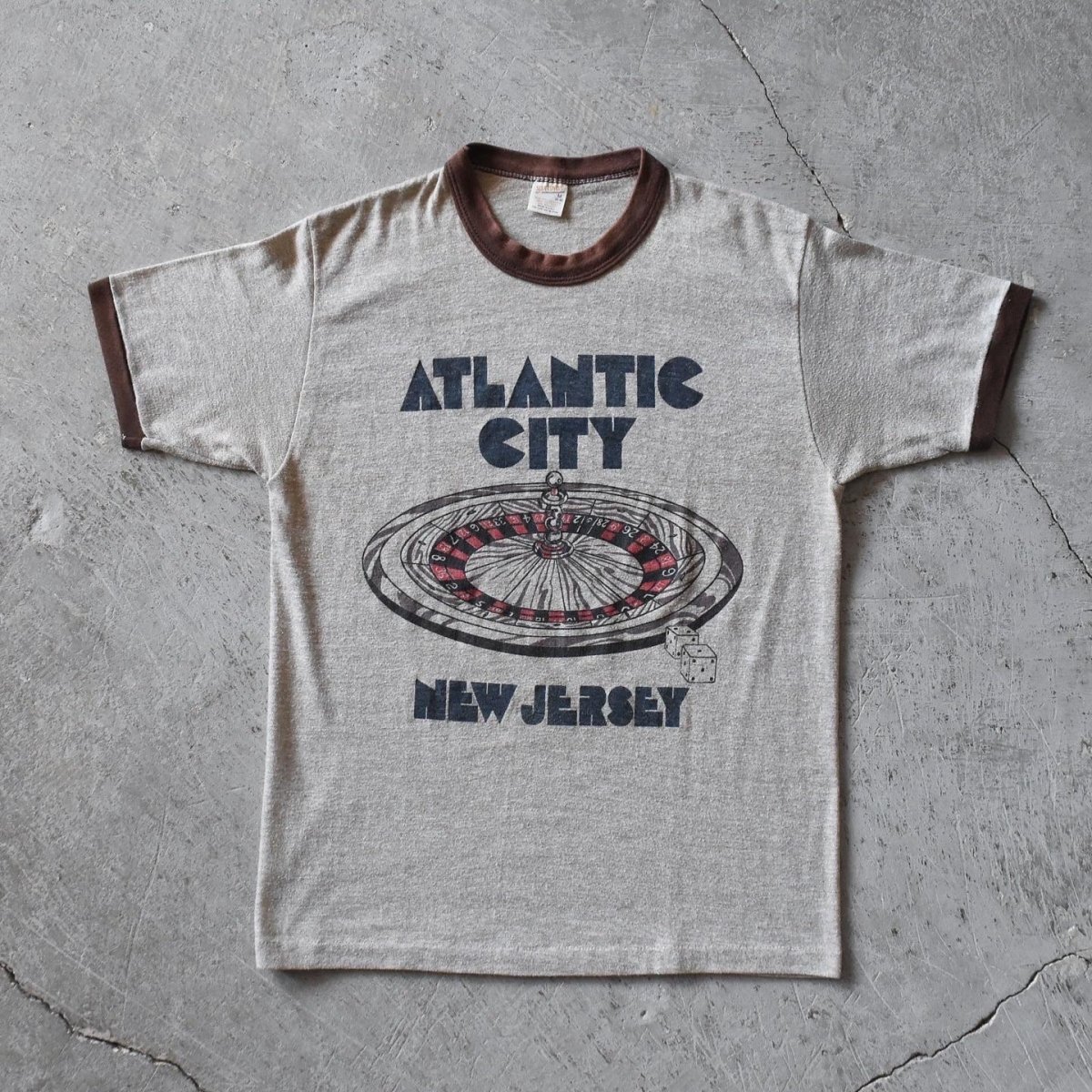 画像1: 1980s ATLANTIC CITY 杢リンガーTシャツ　 "MADE IN USA"　 表記M  (1)