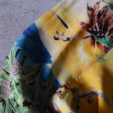 画像12: 1950s POLYNESIAN SPORTSWEAR ハワイアンシャツ　 "ちりめんレーヨン"　 実寸ML  (12)