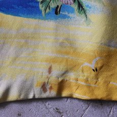 画像15: 1950s POLYNESIAN SPORTSWEAR ハワイアンシャツ　 "ちりめんレーヨン"　 実寸ML  (15)