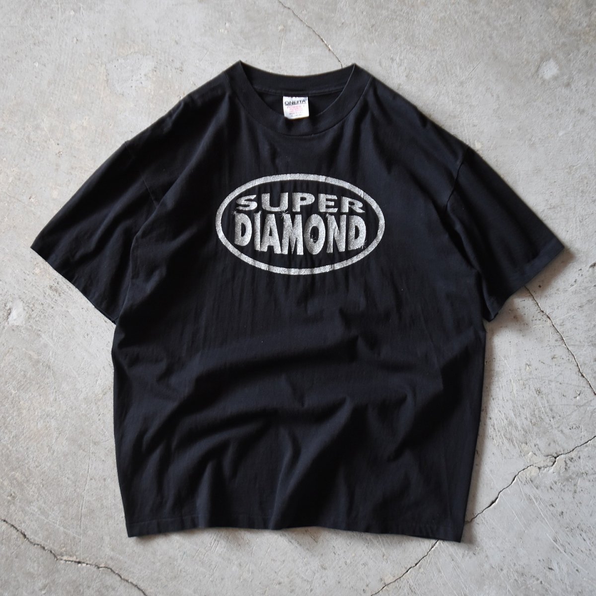 画像1: 1990s SUPER DIAMOND ラメプリントTシャツ　 "MADE IN USA"　 表記XL  (1)