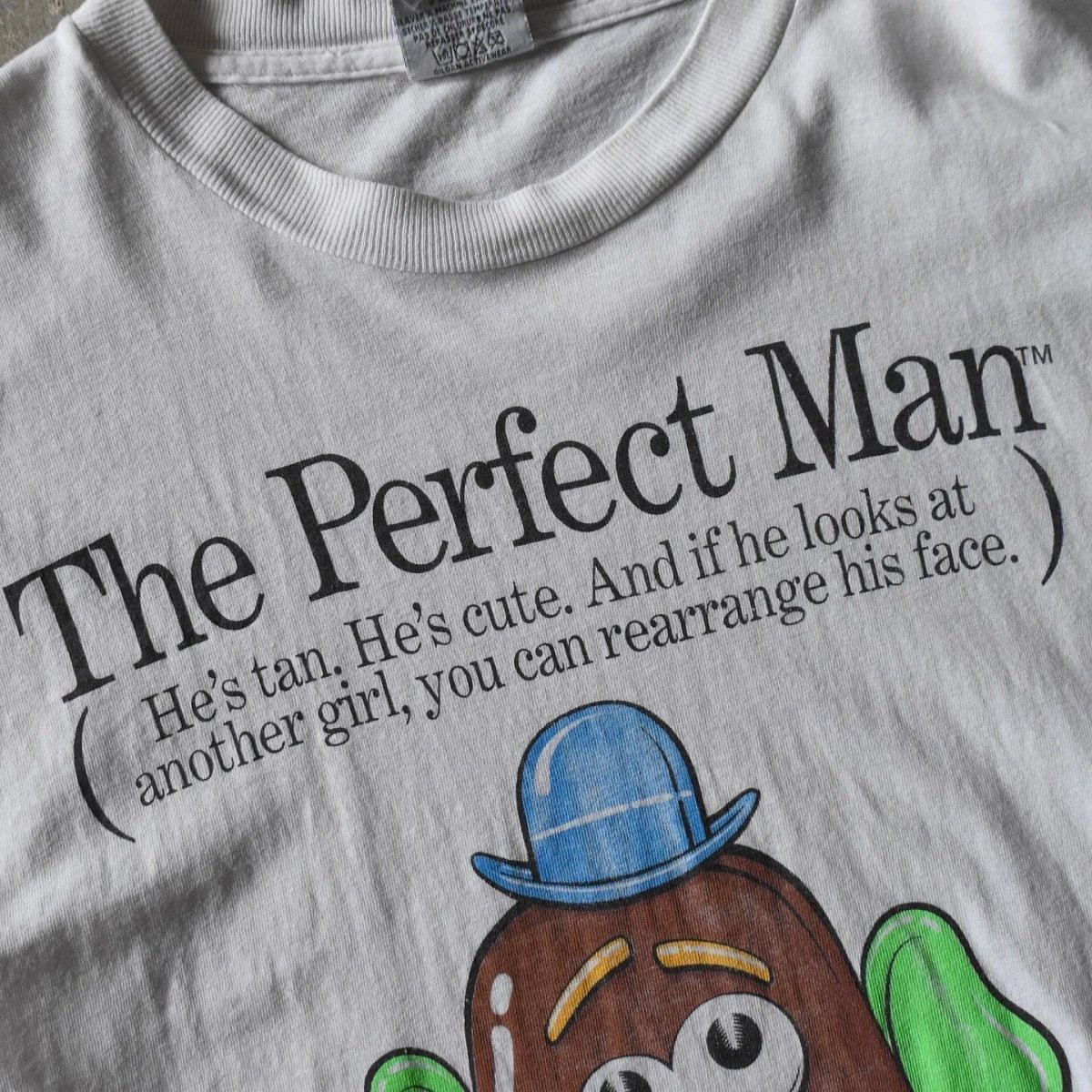 画像6: 1990s Mr.POTATO HEAD "The Perfect Man" ジョークTシャツ　 表記M  (6)