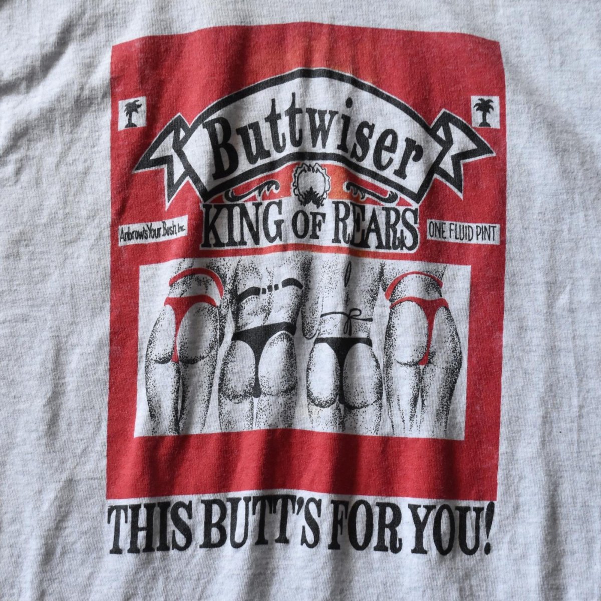 画像5: 1990s "Buttwiser" BUDWEISERパロディTシャツ　 実寸L  (5)