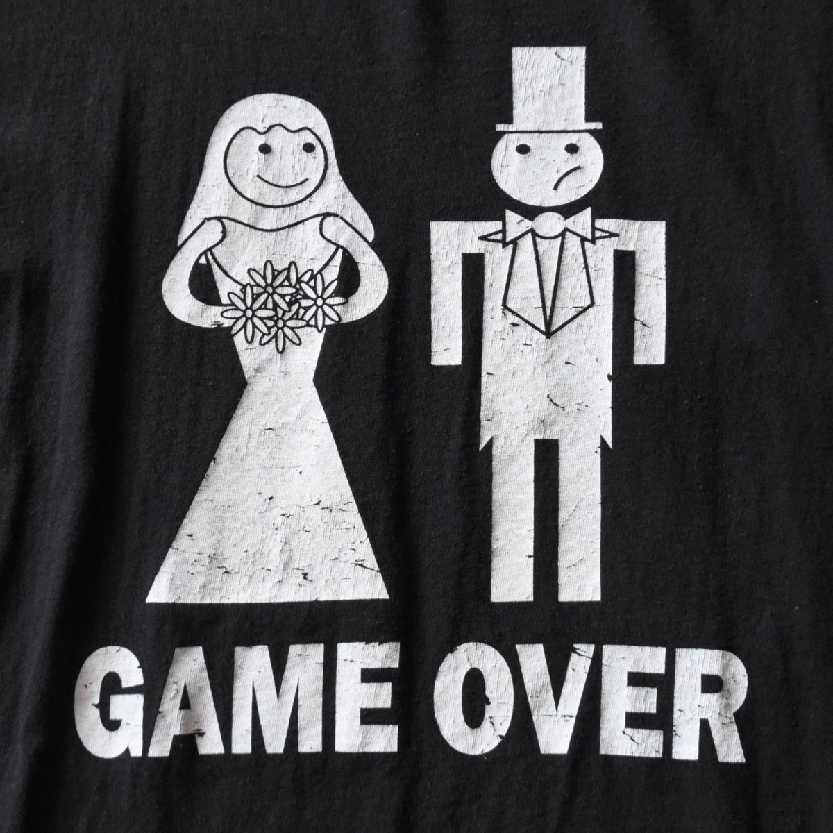 画像4: 結婚はゲームオーバーTシャツ　 表記L  (4)
