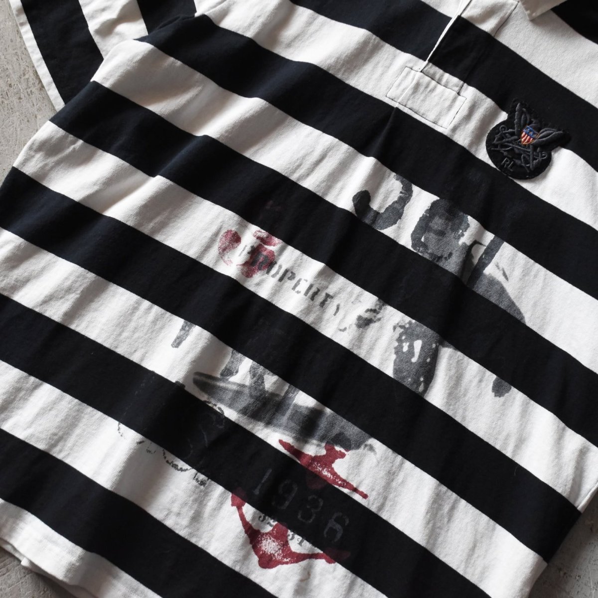 画像6: Polo by Ralph Lauren ラガーシャツ　 "ワイドボーダー＆ステンシル"　 表記XL  (6)