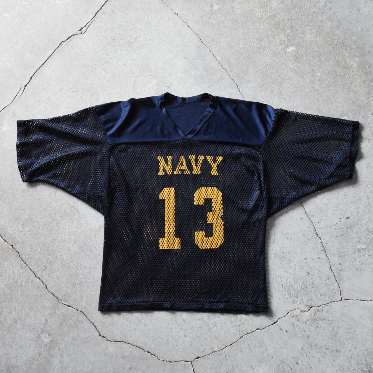 画像1: US.NAVY メッシュフットボールTシャツ　 "MADE IN USA"　 実寸L  (1)