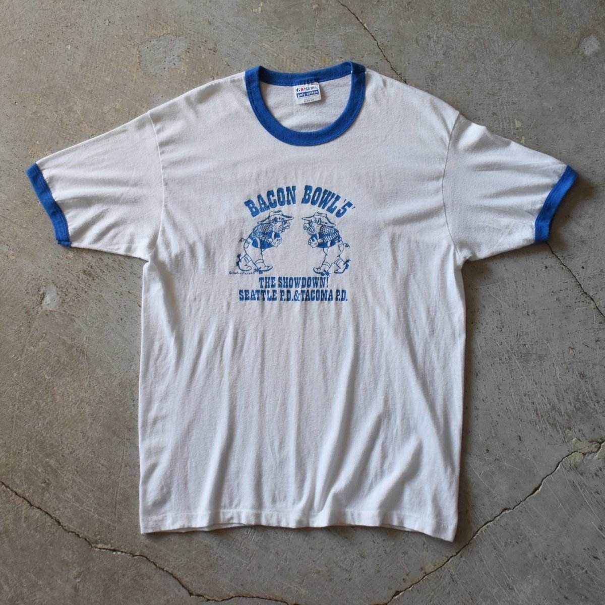 画像1: 1980s BACON BOWL リンガーTシャツ　 "MADE IN USA"　 表記XL  (1)
