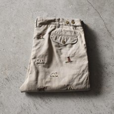 画像1: 90s Polo by Ralph Lauren チノトラウザー　 "犬刺繍"　 表記W36 L30  (1)