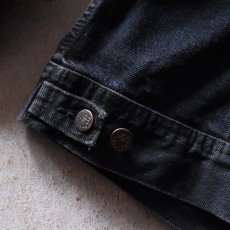 画像13: 1980s Lee "THE MOVIE CHANNEL" デニムジャケット　 "OVER-DYE BLACK"　 実寸L  (13)