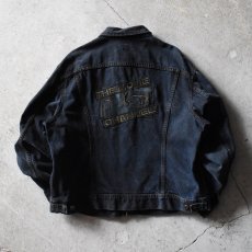 画像1: 1980s Lee "THE MOVIE CHANNEL" デニムジャケット　 "OVER-DYE BLACK"　 実寸L  (1)