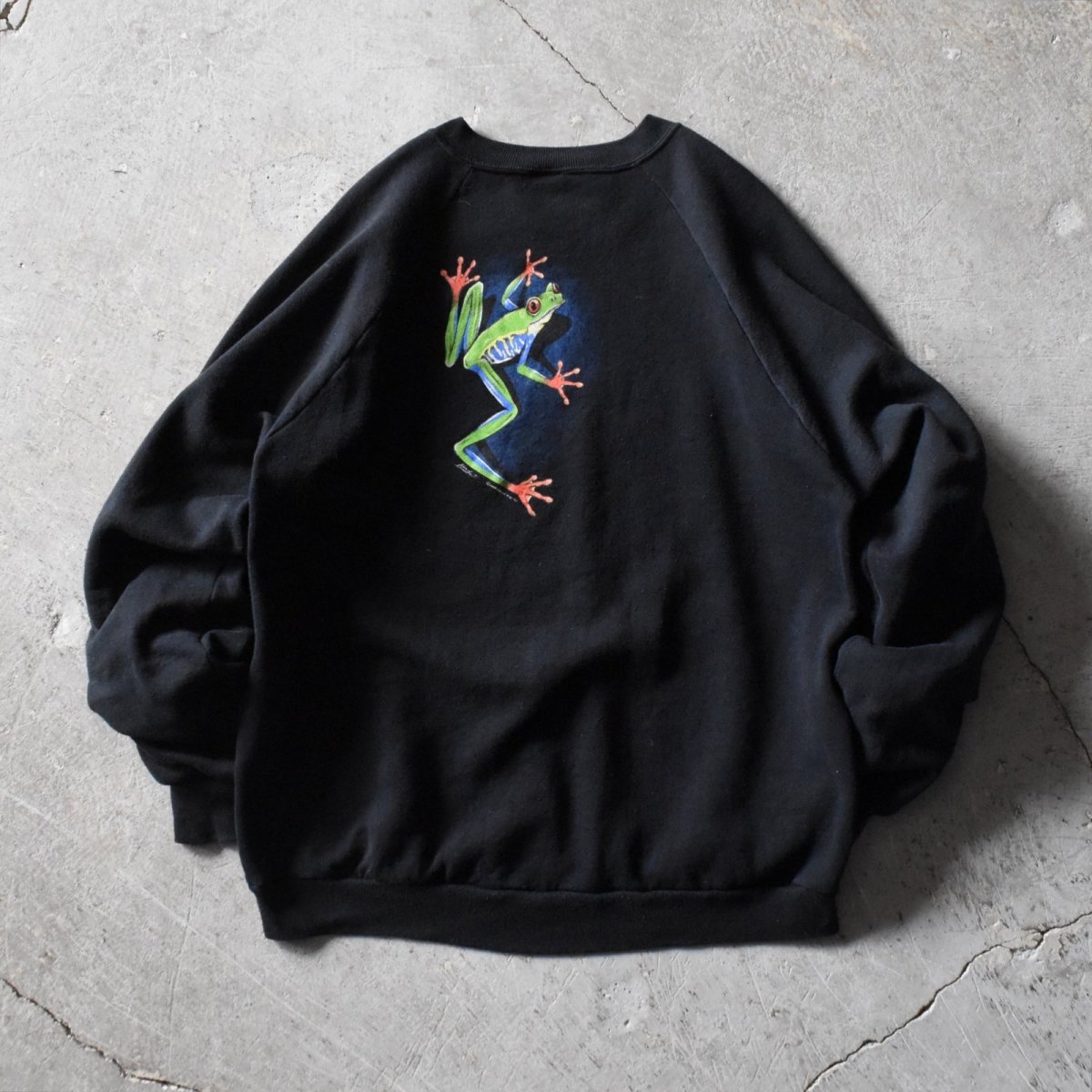画像2: 1990s HARLEQUIN N.G. カエル アートスウェット　 "MADE IN USA"　 表記XXL  (2)