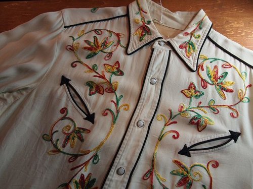 詳細画像3: 1950s【CALIFORNIA RANCHWEAR】レーヨンギャバ刺繍ウエスタンシャツ
