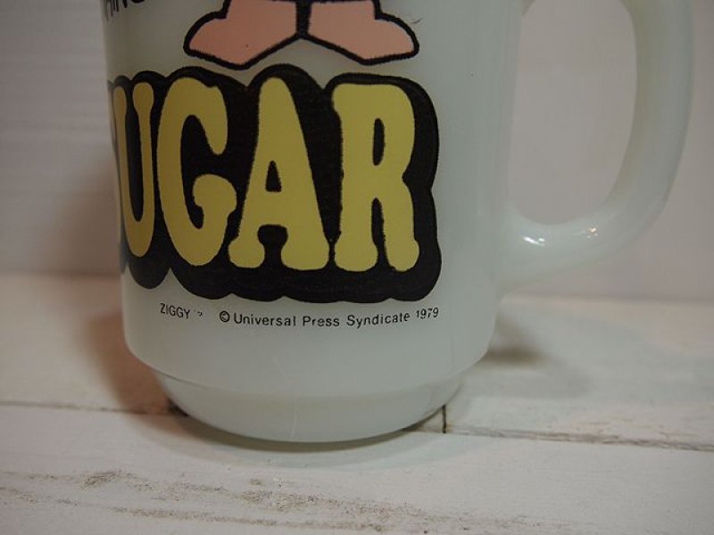 画像1: 70s‐80sFireKing(ファイヤーキング)9オンスマグ?Ziggy?CREAM&SUGAR