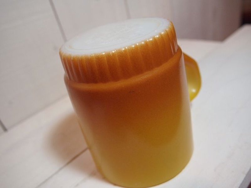 画像2: 60s-70sFireKing(ファイヤーキング)リブボトムマグ・黄土