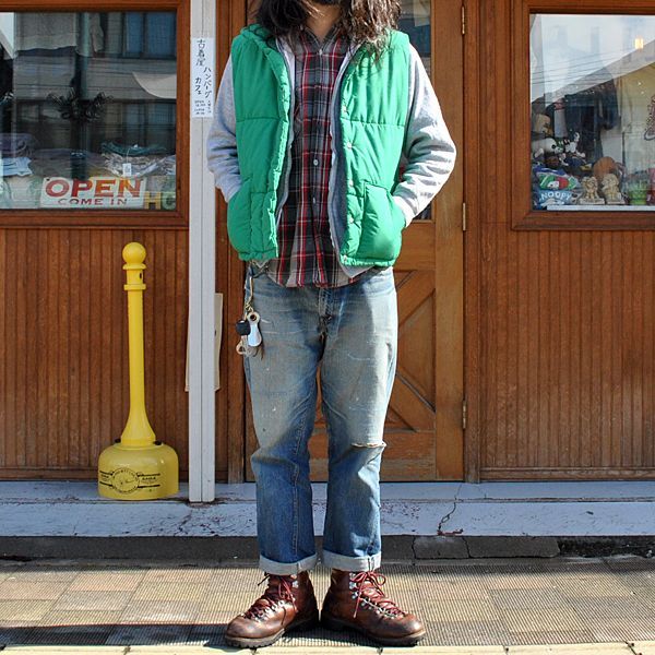 1970s【THE NORTH FACE】茶タグ中綿ベスト - 古着屋HamburgCafe