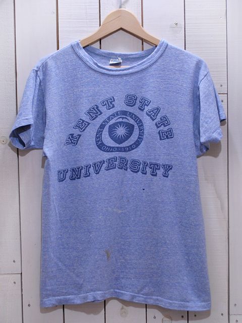 1970s【Champion】3段染込み88/12カレッジTシャツ バータグ 表記M - 古着屋HamburgCafe