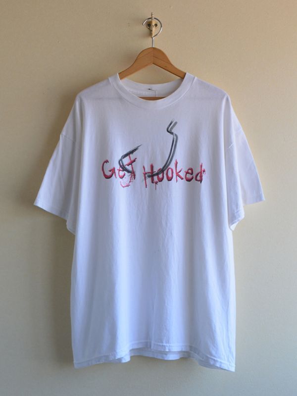 1990s Get Hooked Tシャツ 実寸XL - 古着屋HamburgCafe