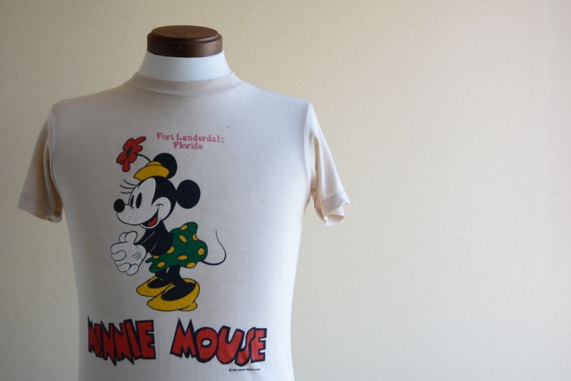 1970s-80s MINNIE MOUSE 両面プリントTシャツ　表記S