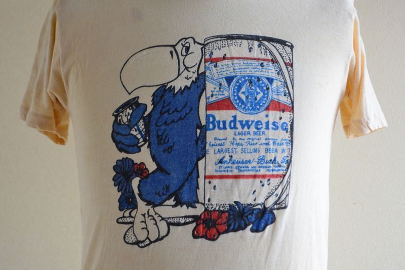 1970s〜 Budweiser Tシャツ 表記M - 古着屋HamburgCafe