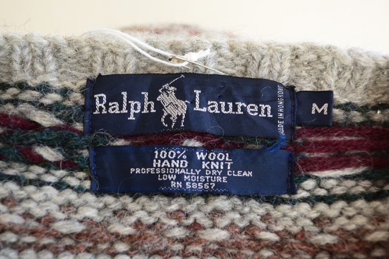 RalphLauren トナカイ柄ウールニットベスト 表記M - 古着屋HamburgCafe