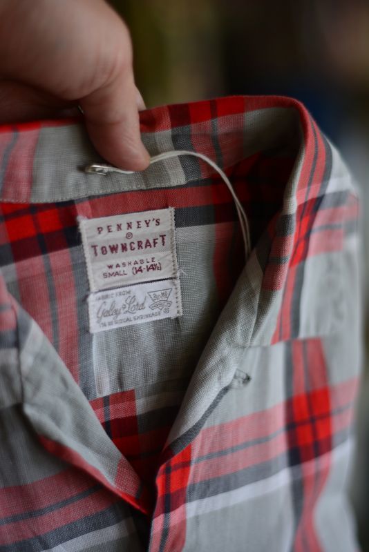 1950s PENNEY'S TOWNCRAFT オープンカラーシャツ　COTTON　表記S