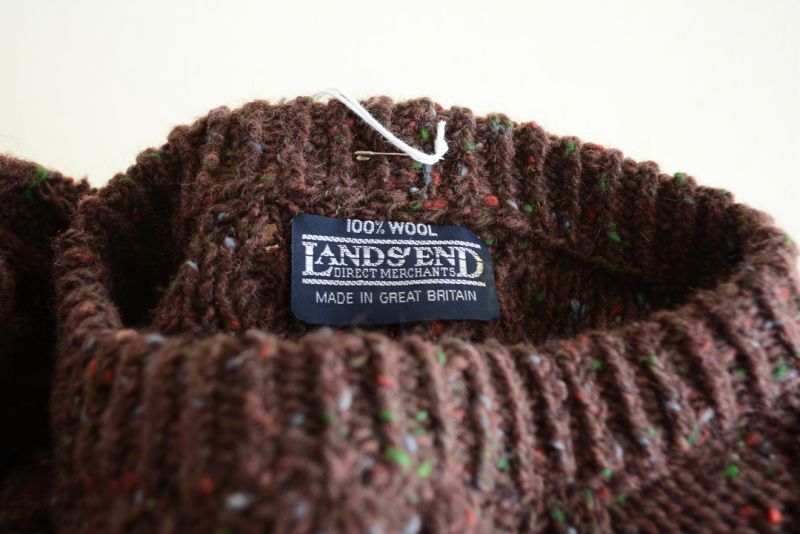 1980‐90s LANDS'END フィッシャーマンセーター MADE IN GREAT BRITAIN 実寸L - 古着屋HamburgCafe