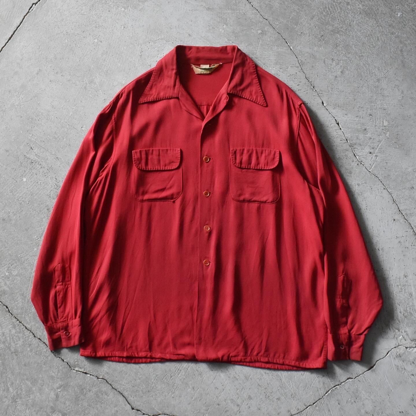 1940-50s MONTGOMERY WARD CALIFORNIA レーヨンギャバジンシャツ 