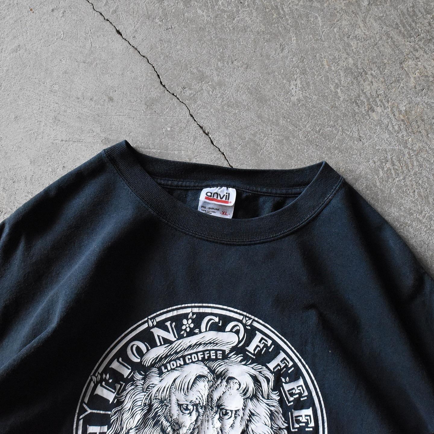2000s LION COFFEE 両面プリントTシャツ 
