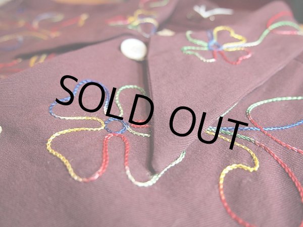 画像5: 1960s【DOUBLE R RANCH】刺繍ツートンレーヨンウエスタンシャツ (5)