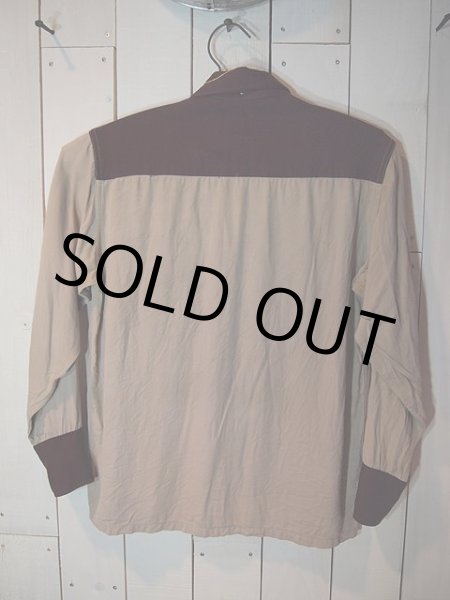 画像2: 1960s【DOUBLE R RANCH】刺繍ツートンレーヨンウエスタンシャツ (2)