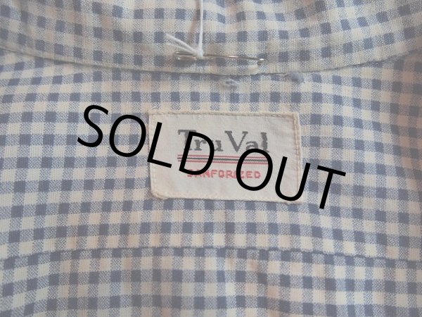 画像3: 1950s【TruVal】マチ付きギンガムチェックウエスタンシャツ (3)