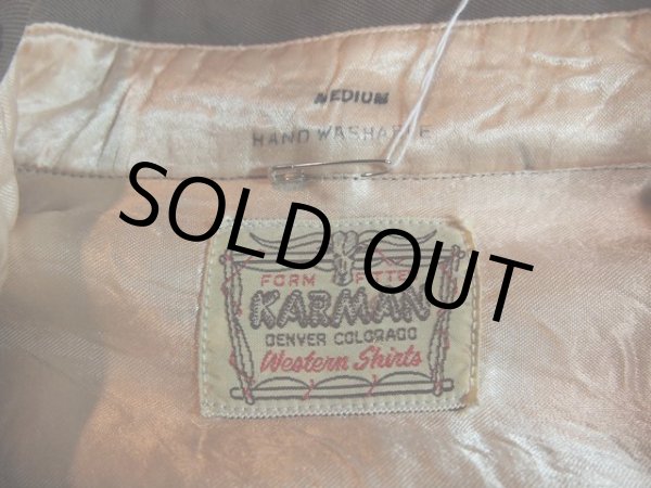 画像3: 1950s【KARMAN】レーヨンギャバツートン刺繍ウエスタンシャツ (3)