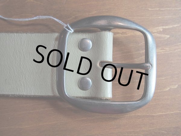 画像3: 1970sホワイトレザーベルト (3)