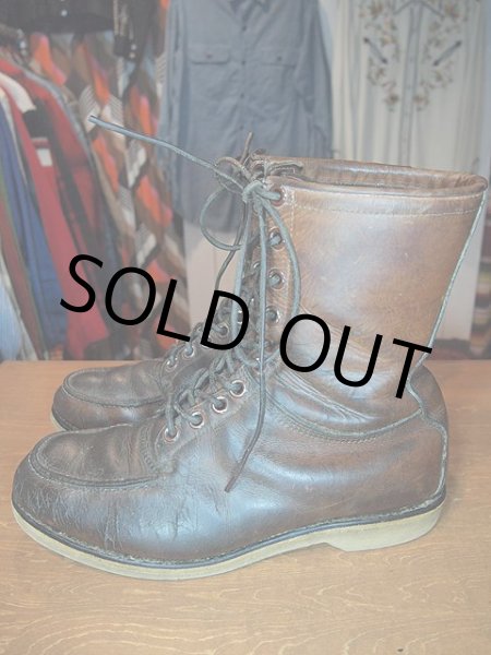 画像3: 1960s【CHIPPEWAチペワ】刺繍黒タグ編上げワークブーツ (3)