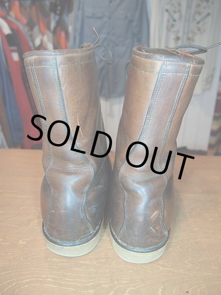 画像4: 1960s【CHIPPEWAチペワ】刺繍黒タグ編上げワークブーツ (4)