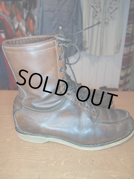 画像5: 1960s【CHIPPEWAチペワ】刺繍黒タグ編上げワークブーツ (5)