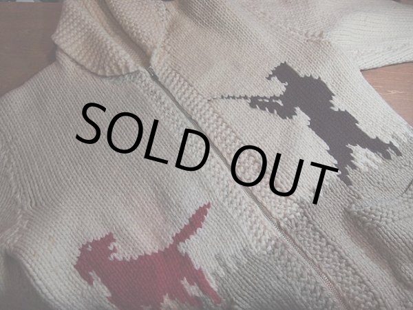 画像4: 1950sハンティング柄カウチンセーター (4)