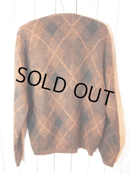 画像2: 1960s【ROBERT BRUCE】アーガイルモヘアカーディガン (2)