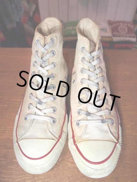 1980s【CONVERSE ALLSTAR】あて布生成りHi 8 1/2 - 古着屋