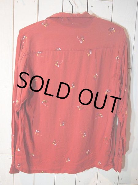 画像2: 1950s【Wings】総柄レーヨンシャツ (2)