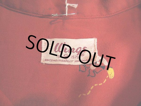 画像3: 1950s【Wings】総柄レーヨンシャツ (3)