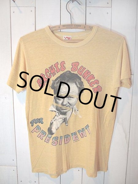 画像2: 1970s?アーチバンカー?染込みプリントTee (2)