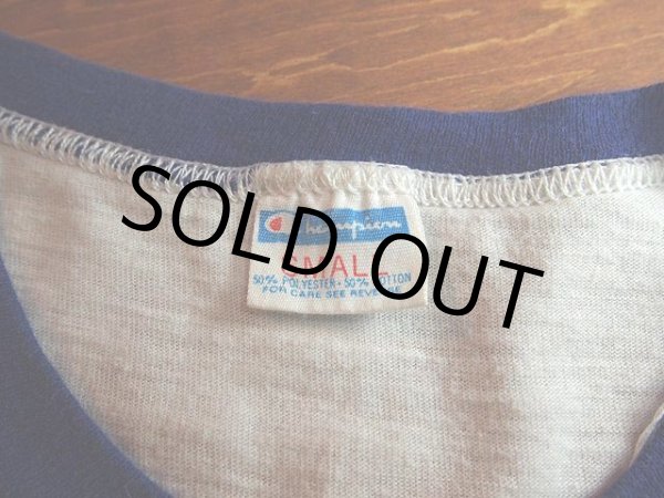 画像4: SALE!! 1970s【Champion】?バータグ?染込みプリントリンガーTee (4)